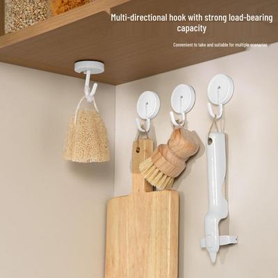 Mehrdirektionaler stark haftender Haken ohne Bohren für Badezimmer, Küche, Wohnheim - Spurlos und belastbar.