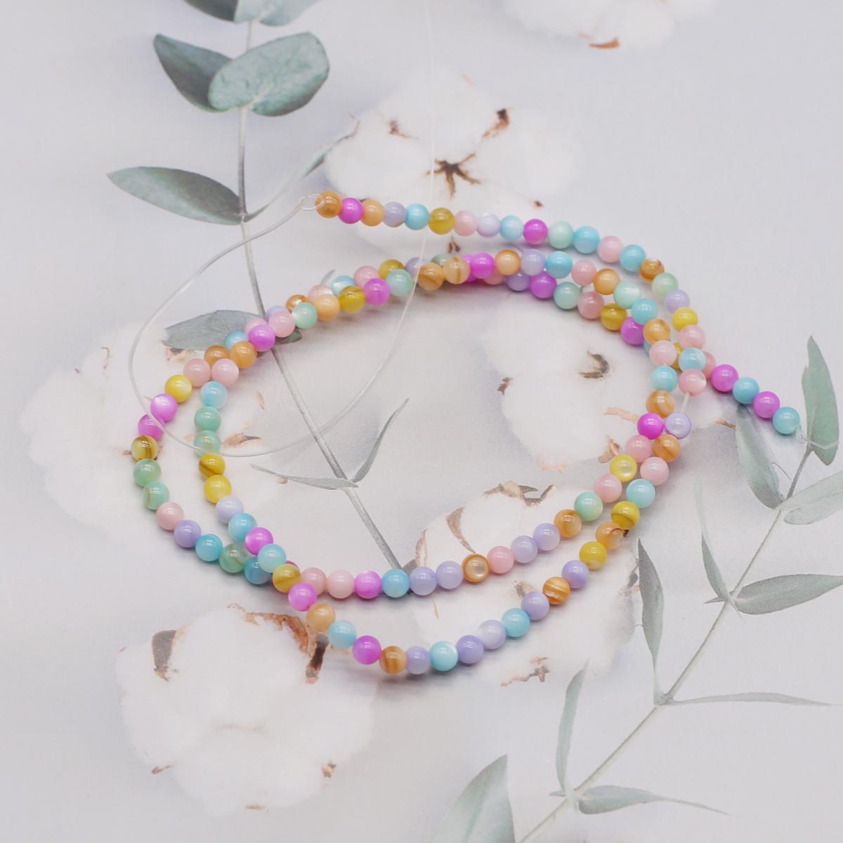 

Бусины из ракушек, круглые окрашенные бусины из натуральных ракушек для изготовления украшений своими руками, ожерелья, браслета, серег, аксессуаров 3-3.5mm