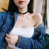 Korean black rope choker Internet celebrity necklace women's collar collarbone neck chain black neck chain neck jewelry neck strap hanging neck
