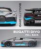 1/32 Alloy Diecasts Metal Toy Car Model Bugatti Divo Toy Vehicles Miniature Car Model With Light Toys For Boys Kids Christmas Gi