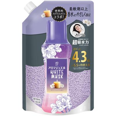 Lenor Happiness Aroma Jewel White Musk Scented White Musk 1810mL Use with Fabric Softener for Beads, Scent, Refill, [Large Capacity]. Long-lasting