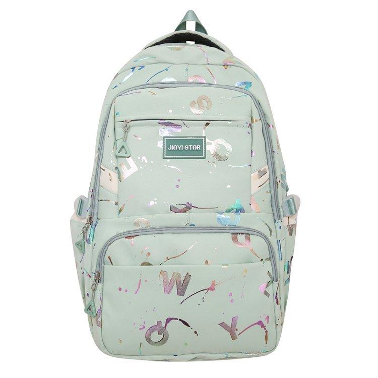 Female Large-Capacity Backpack Letter Print Students High School Schoolbag