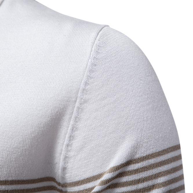 Summer New European Size Lapel Polo Shirt Fashion Striped Men'S Business Short-Sleeved Top