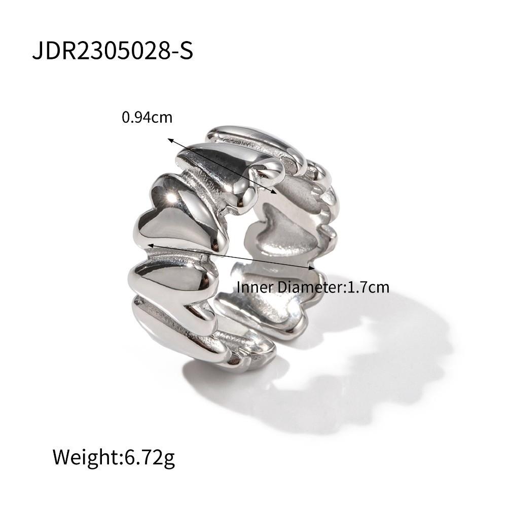 Stainless Steel Exaggerated Ring Smooth Vintage Finger Ring Exquisite Geometric Ring  Wedding