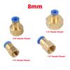 Pneumatic Air Pipe Quick Connector 1/8" 1/4" 3/8" 1/2" Female Thread To 4/6/8mm Irrigation Washing Slip-lock Straight Joint 3Pcs