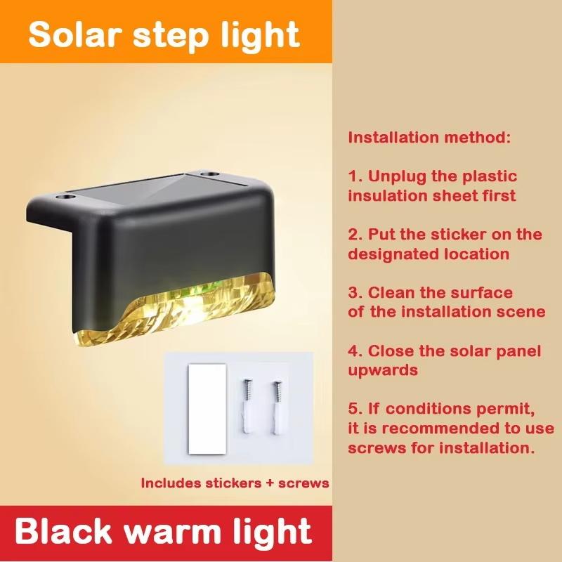 LED Solar Lights IP65 Waterproof Solar Step Deck Light For Courtyards Railings Stairs Garden Lighting Decoration