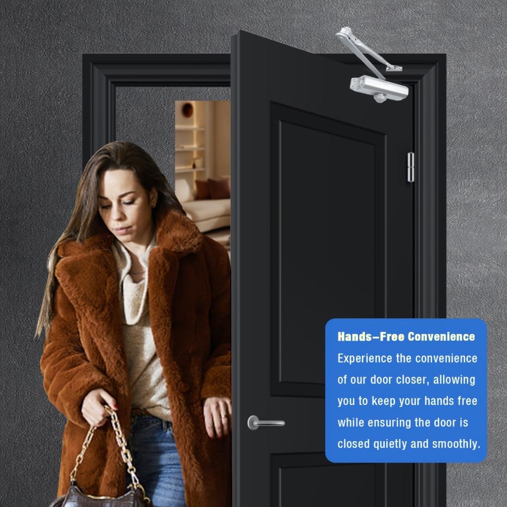 Automatic Door Closer - Matte Metal Finish, Touch & Remote Control, Hardware, Durable Metal Material, for Home/Office Use