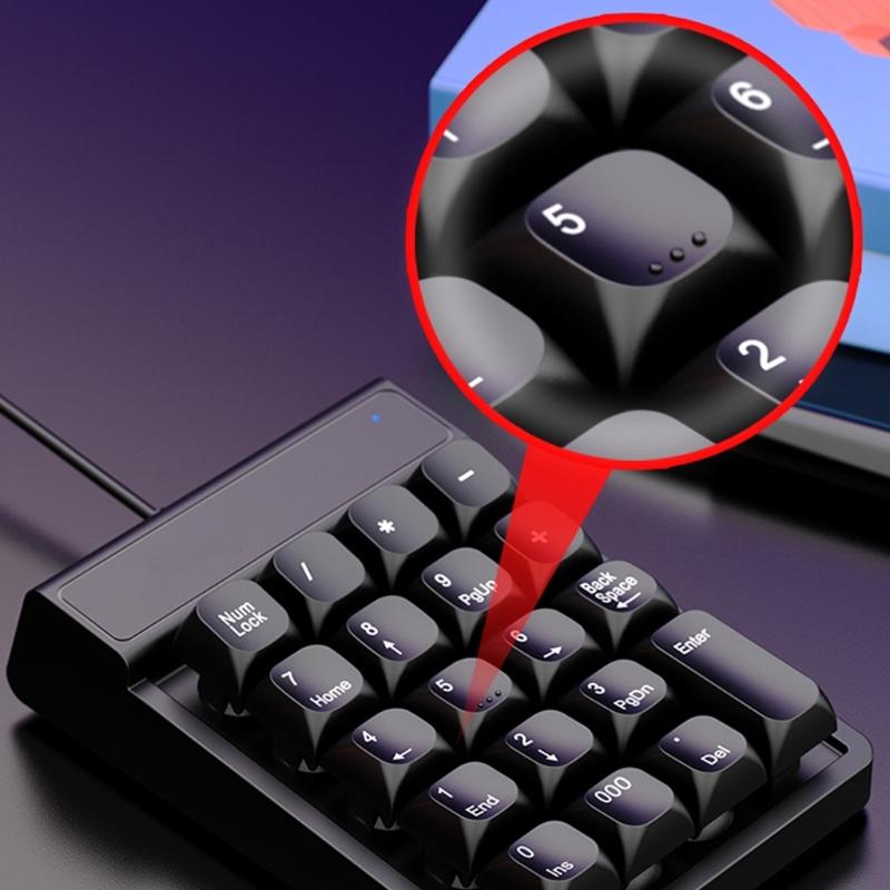 19Keys Ergonomic USB Numeric Keypad With Quick Response Number Pad For Accounting And Programming