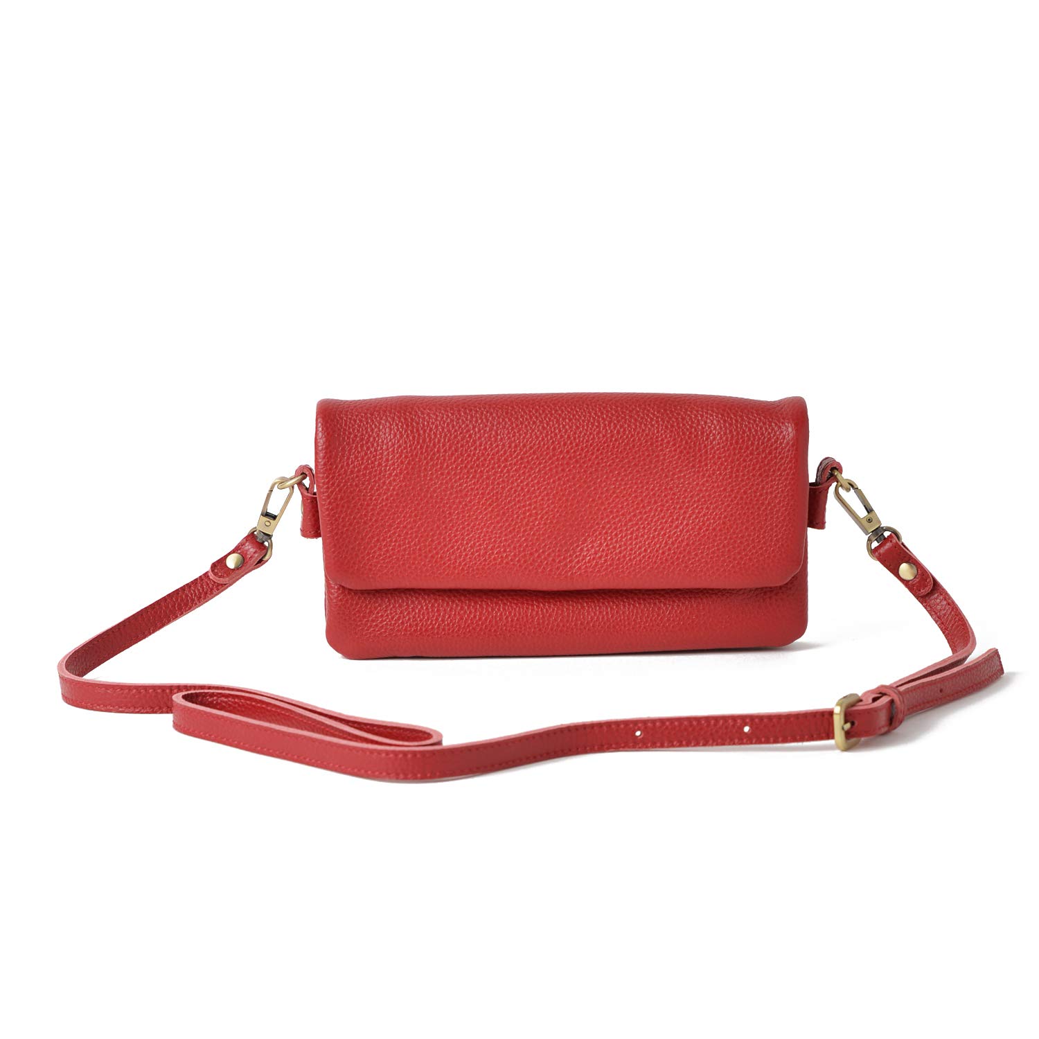 

Genuine Leather Shoulder Bag Crossbody 2WAY Wallet Pochette Elise Dark Cherry [Notre Favorie] Women s