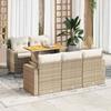 VidaXL Garden Lounge Set with Cushions 6 Pcs Beige Braided Resin 3326991