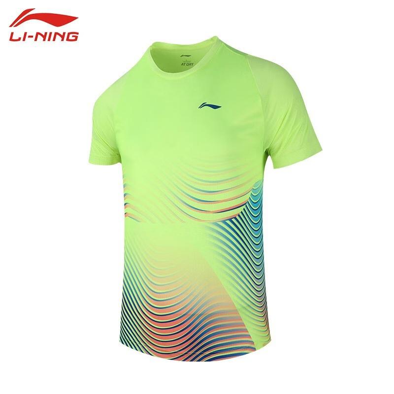 Li Ning Badminton Serie Schnelltrocknend Kühl Schweißabsorbierend Atmungsaktiv Wettkampfbekleidung Unisex Sportbekleidung Fluoreszierend-Gelb Grün AAYS059-1