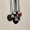 Retro Style Natural Fiber Cord Heart Charm Necklace Sophisticated Twine Chain Feminine Sweater Chain Accessory