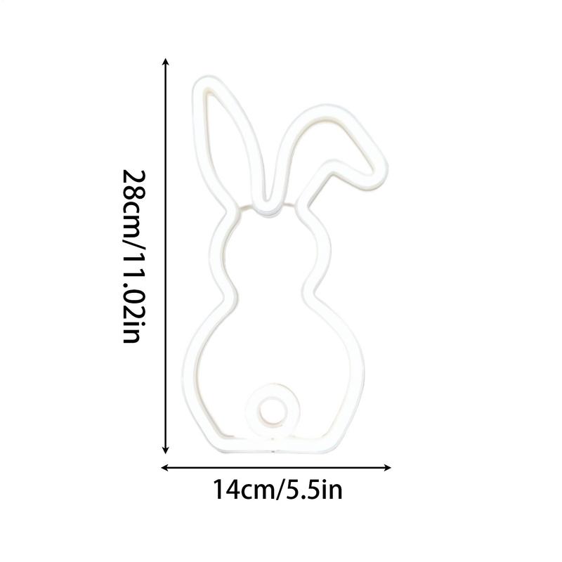 Easter Bunny Tail Shape LED Neon Lights USB Charging Cartoon Spring Rabbit Lamp Desk Decor For Teen Kids Girls Boys