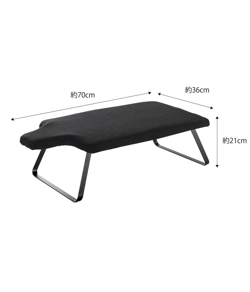 Yamazaki Tower Ironing Board, Human-Shaped Steel Mesh, Black, Approx. W70 x D36 x H21cm, with Hanger Hook, Closet-Stable, Product Number: 4933
