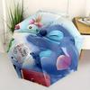 Stitch, Friend Automatic Opening and Closing Umbrella - 8 Ribs Portable Folding Umbrella with Plastic Handle, Suitable for Leisure and Hallo