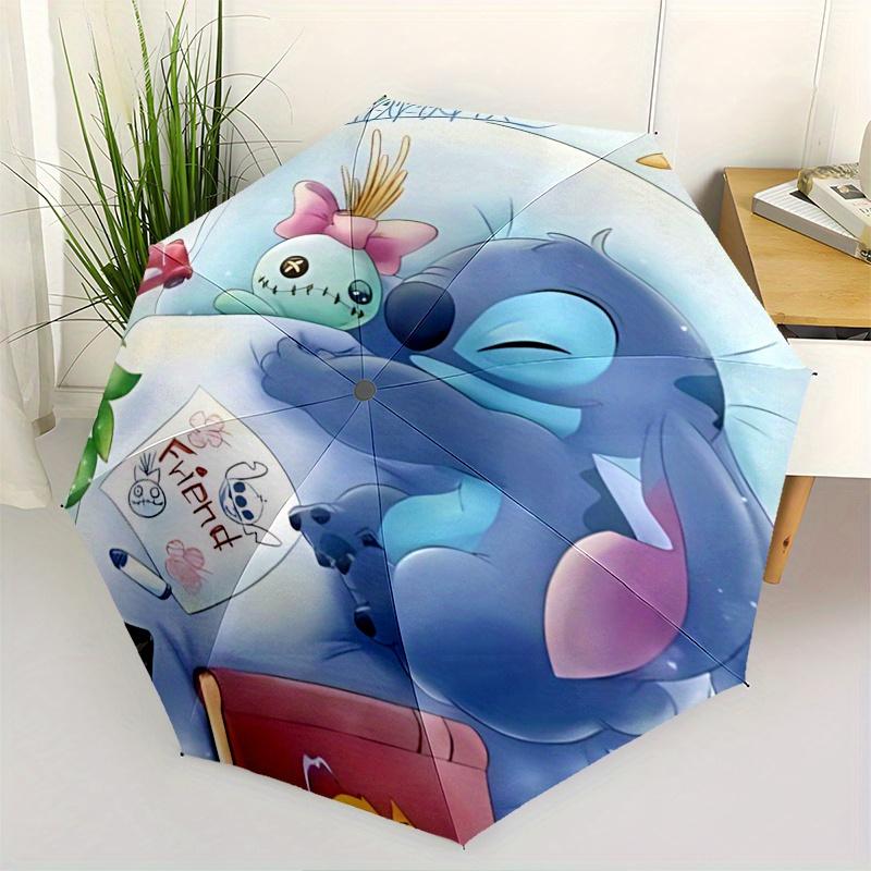 

Stitch, Friend Automatic Opening and Closing Umbrella - 8 Ribs Portable Folding Umbrella with Plastic Handle, Suitable for Leisure and Hallo