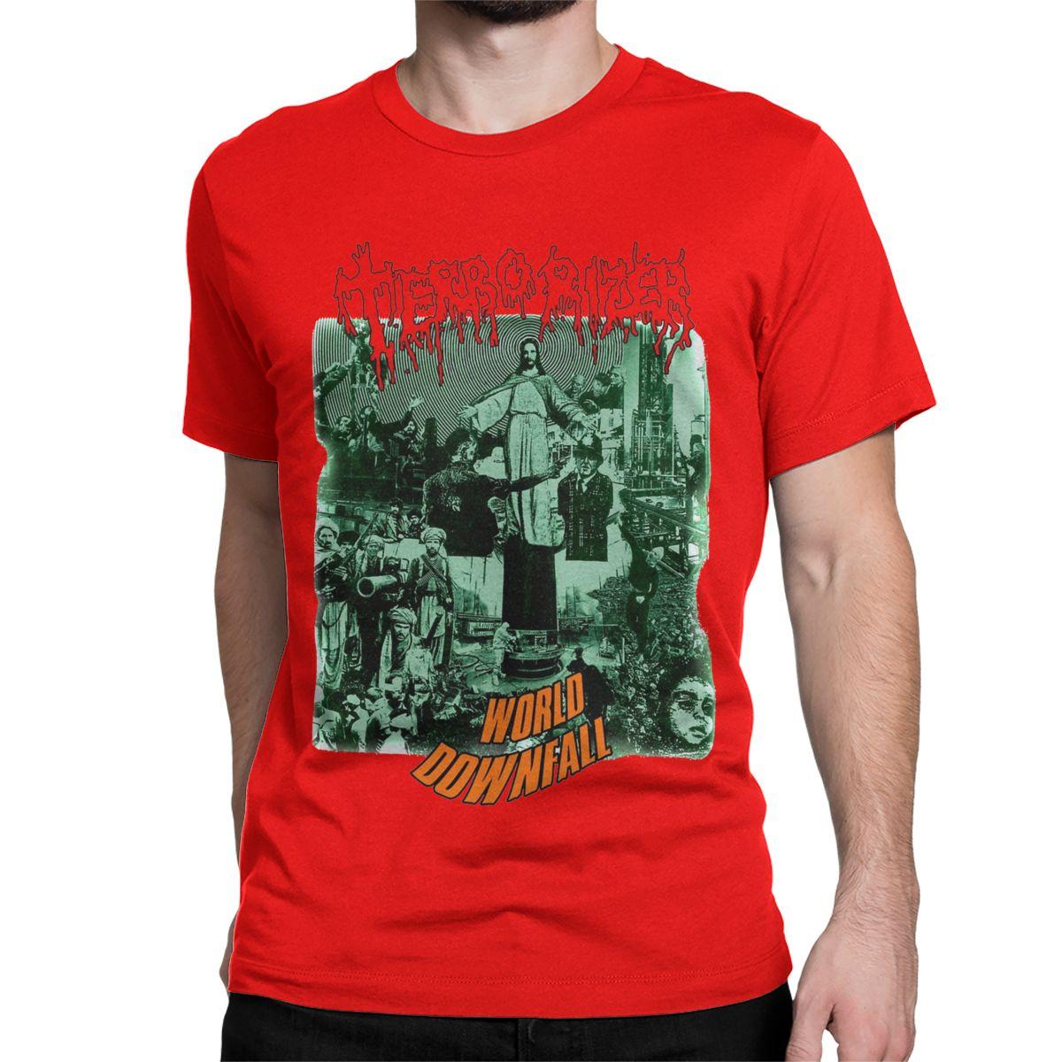 

Мужская Женская Футболка Метал-группы World Downfall Death Grind Terrorizer 100% Хлопковая Одежда Футболка с Коротким Рукавом и Круглым Вырезом S