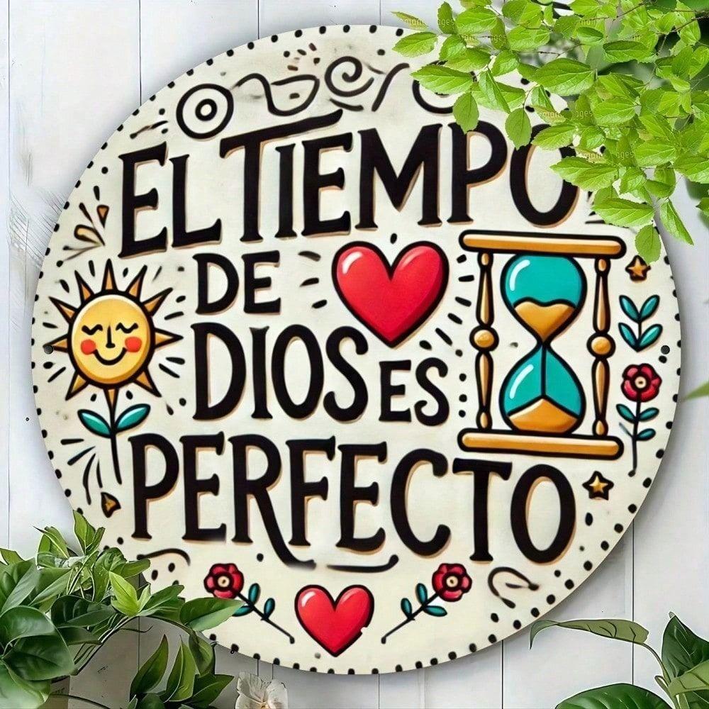 God Is Perfect Vintage Metal Sign 20x20cm Patio Wall Decor
