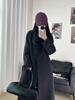 Ning Style Fox Fur & Wool Women's Mid-Length Coat - Soft Fluff, Quiet Beauty, Double-Sided for Autumn/Winter