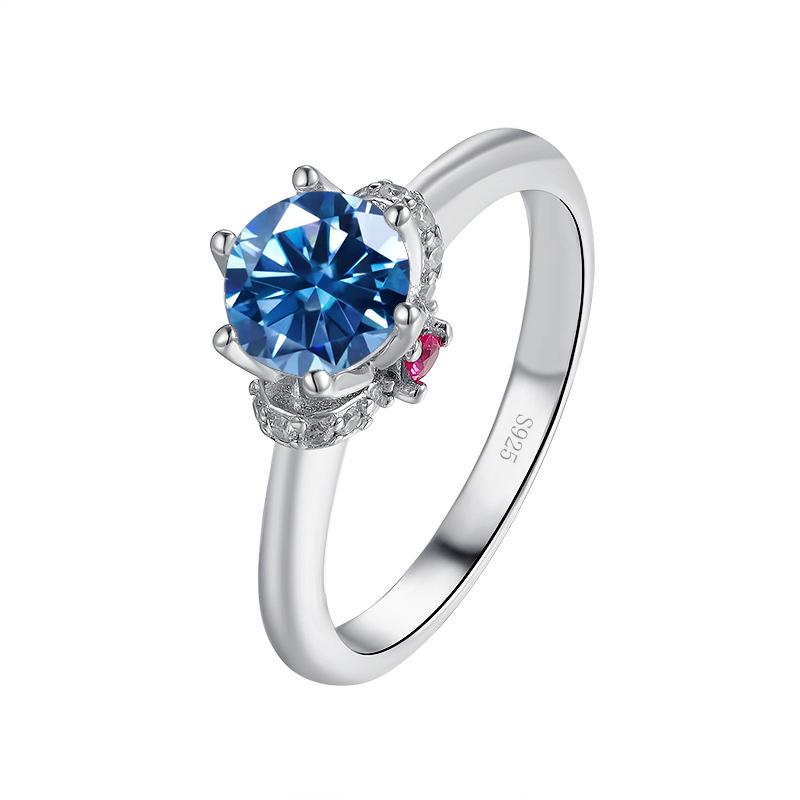 Bague Ringen Mosang Diamond Ring With Six Claws For Women With Eight Hearts And Eight Arrows Moissanite Classic