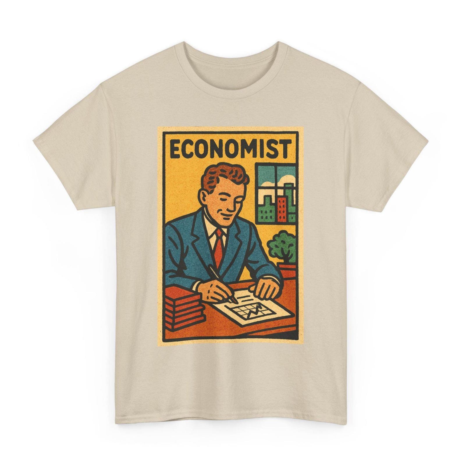 Economist T-Shirt: Retro Comic Style Finance Tee, Gift for Analysts S