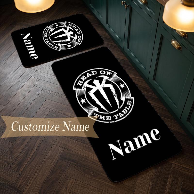 Roman Reigns (1) Customize Name Flannel Kitchen Mat Soft Non-Slip Kitchen Floor Runner Rug for Home Kitchen Decor
