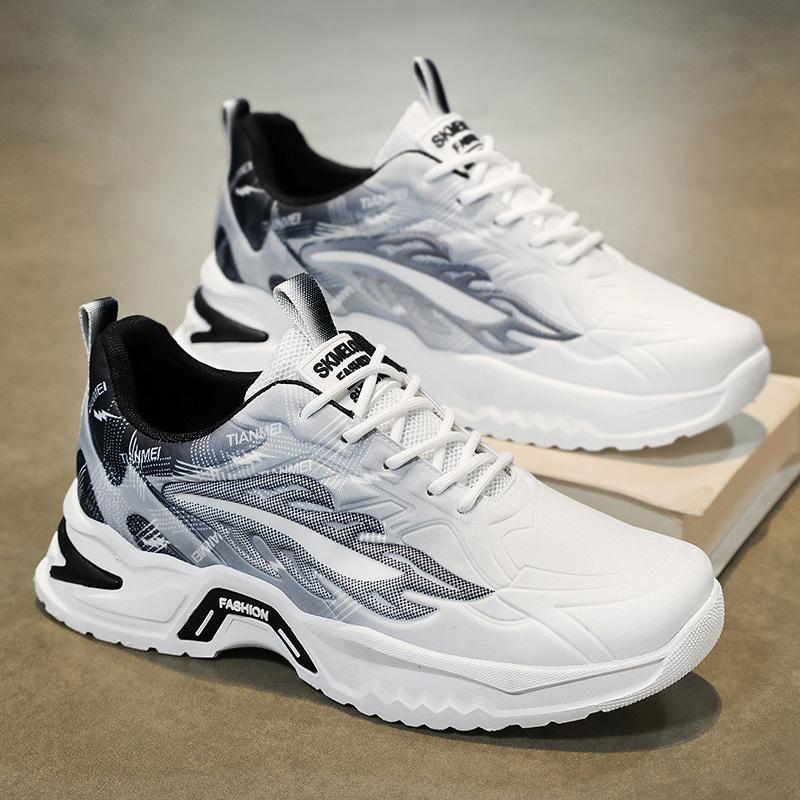 Men's Shoes Summer New Breathable Mesh Sports Shoes Men's Trend Versatile Platform Casual Running Trendy Shoes