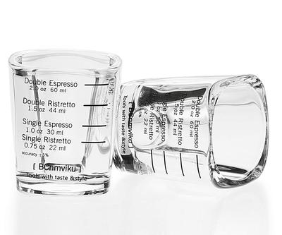 Yuhin Online Shop Espresso Shot Glass, 60ml2oz Measuring Cup with Graduated Measuring Cup, Thick Tempered Heat-Resistant Glass, Sake Glass, Wine