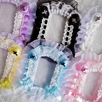 Kawaii DIY Card Holder Lolita with Ribbon Lace Photocard Case with Strap Anime Photo Protector Case Card