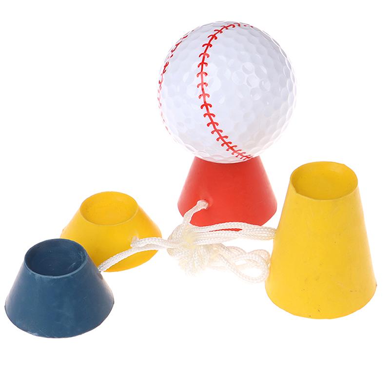 1Set Golf 4-In-1Tees Different Heights Rubber Winter Golf Tees With Rope Driver Home Range Ball Training Practice Outdoor Sports