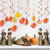 Autumn Ceiling Decor: Thanksgiving Lanterns, Pumpkins, Maple Leaves, and Floral Ornaments