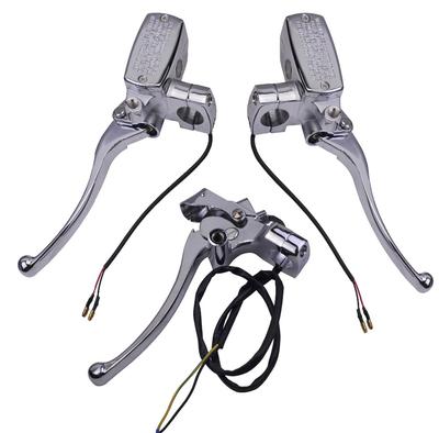 Motocykl 25mm 1" hlavní brzdový válec, páka přední hydraulické brzdy, lanko spojky, chromované pro Steed 400 Shadow VT600 VT750