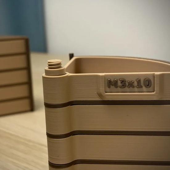 Rotating Modular Storage Tower Vertical Hardware Organizer 3D Printed Workshop Parts Organizer for Nuts Bolts Screws Washers