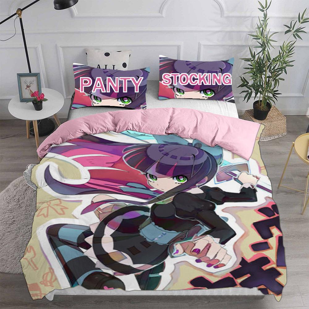 Аниме Постельный набор Panty & Stocking with Garterbelt - Одеяло Пододеяльник и Наволочка - Набор из 2-3 предметов для детей и взрослых