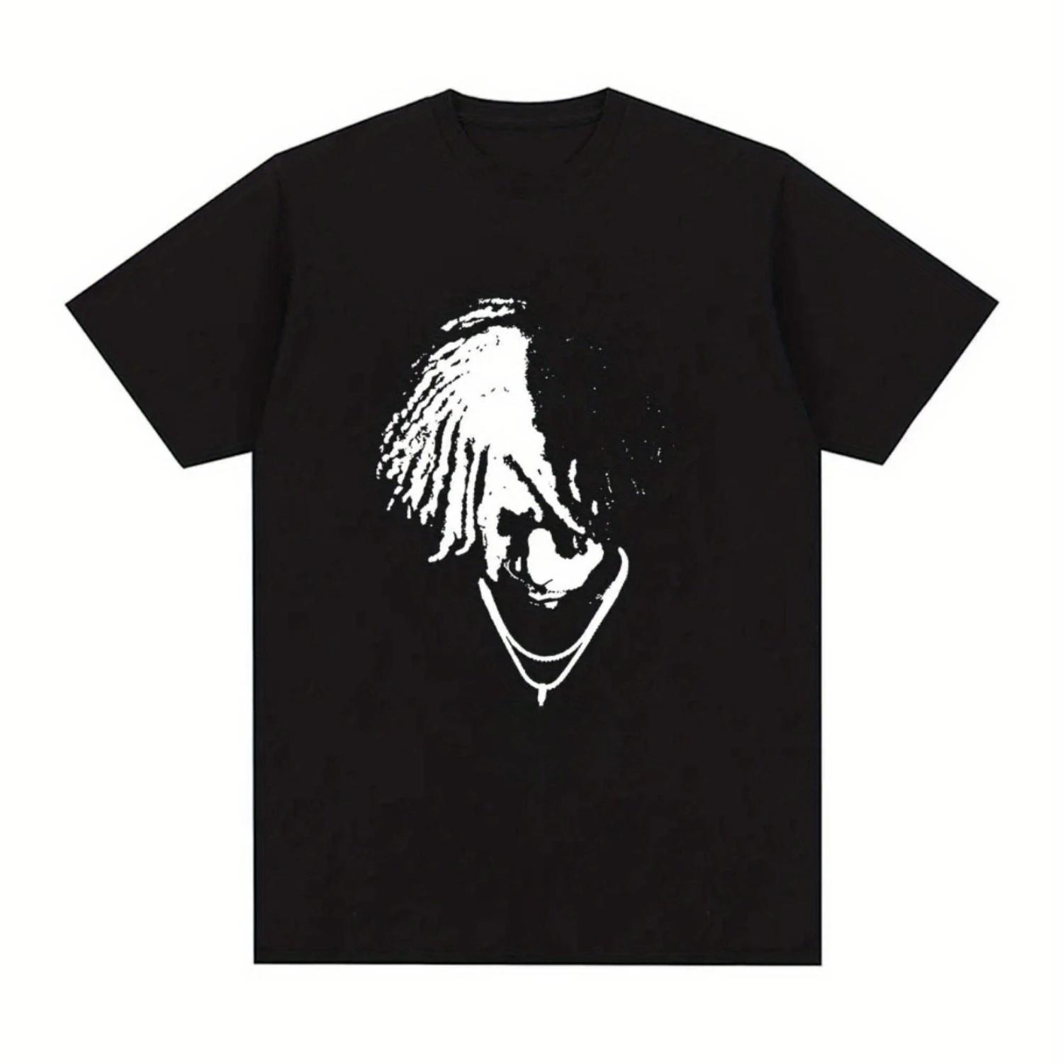 

2025 Summer Hot S T Shirt Cotton Teen Rapper T Shirt Fashion Vintage Oversized T Shirt 100%Cotton Casual Tops Tees S чёрный