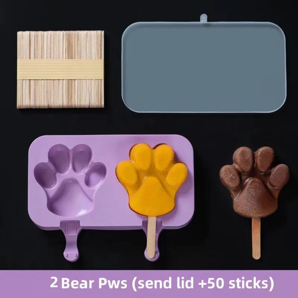 

Easy Release Ice Cream Mold Silicone Ice Pop Tray New Popsicle Mold 2 Bear Pws