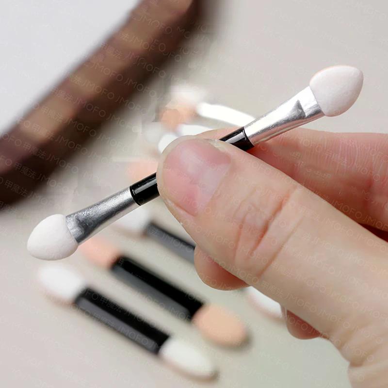 10pcs Nail Powder Brushes Sponge Disposable Double Sided Eyeshadow Applicator Mirror Chrome Pigment Sponge Stick