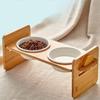 Kito Lee Cat Dog Tableware Pet Dish Stand Cat Dog Food Bowl Water Bowl Ceramic Dish Pieces 15 Degree Incline Protects Cervical Vertebrae Natural
