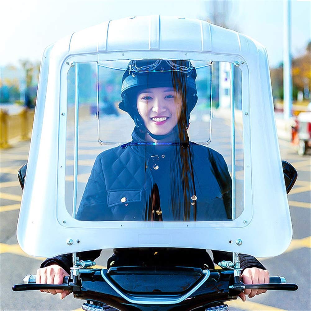 Motorcycle Canopy, Bike Roof Bicycle Sun Visor Shade Tent Umbrella Windshield, Black, Rear Mirror View