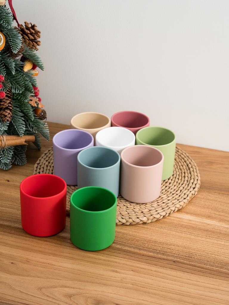 Color Kids 1PC Silicone Baby Cup BPA-Free Feeding Liquid Drinking Cup for Infant Self-Feeding Weaning Christmas Gift Tableware