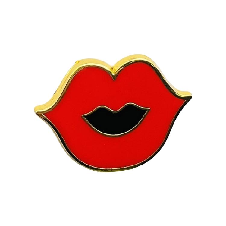 Fashion Enamel Pin Mouth Shaped Brooch Elegant Jackets Bag Backpack Badge Eye Catching Accessory for Trendsetters