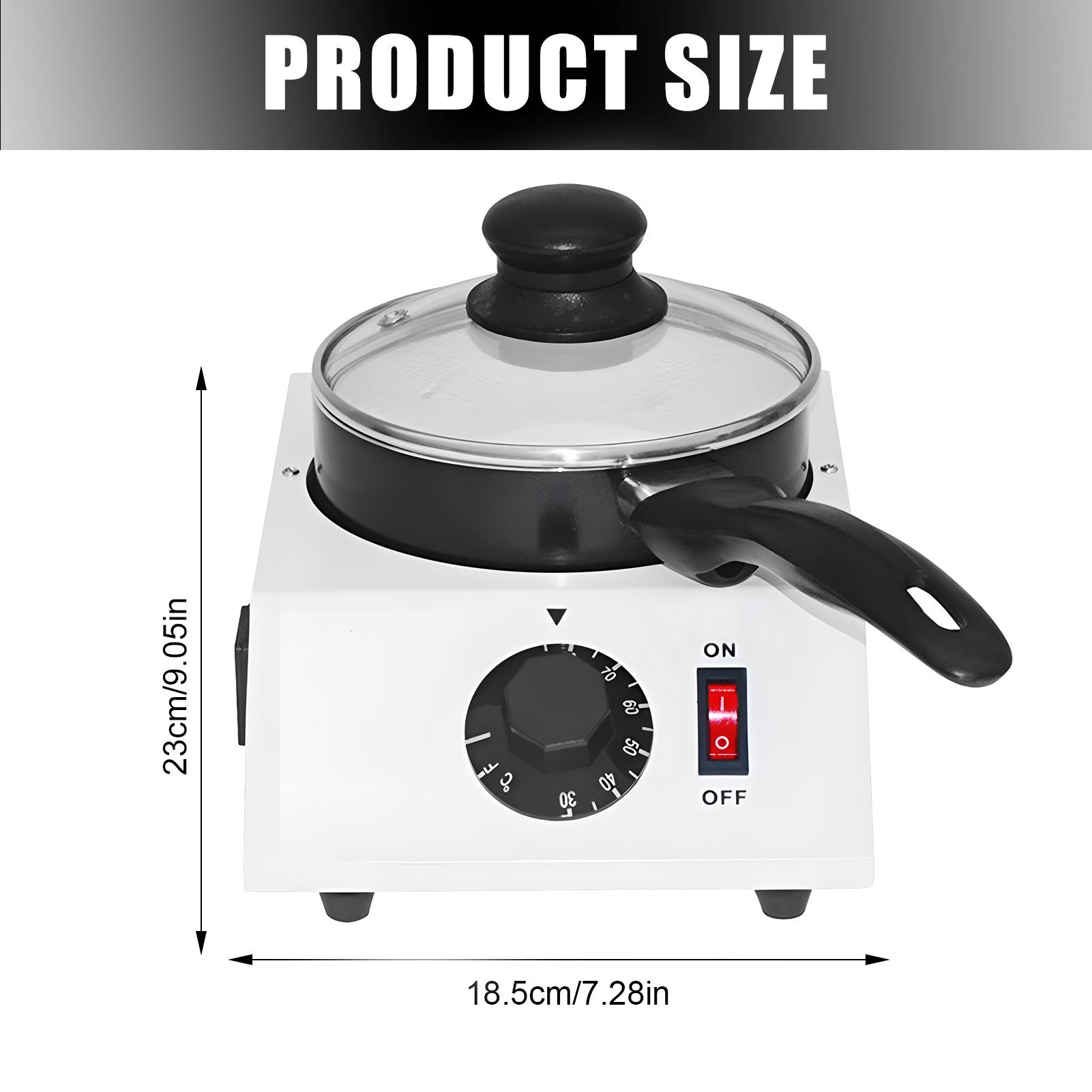 

Електричний горщик для розплавлення шоколаду 110 В Електричний горщик для розплавлення шоколаду Одиночний горщик Довга ручка Комерційний нагрівач Цукерки Віск Кухня білий