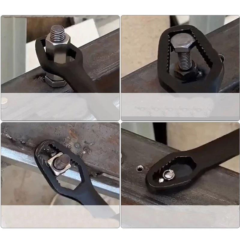 Plum Blossom Double-Ended Adjustable Wrench 8-22mm - Non-slip, Self-tightening, Multifunctional Open-end Tool for Household & Auto Repair