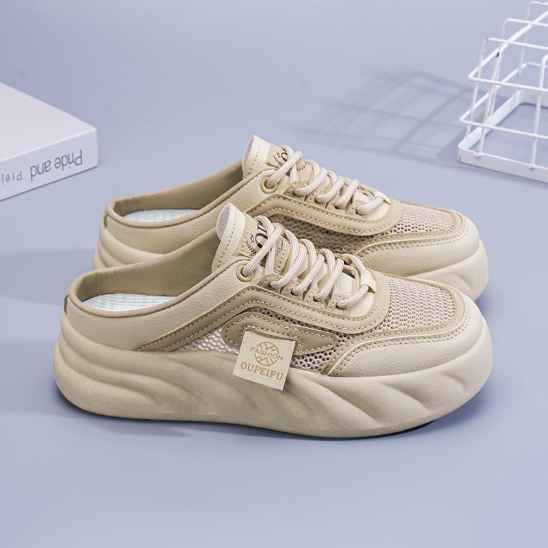 New Women's Shoes One-legged Sandals Versatile Shoes with Hollowed-out Half-slippers