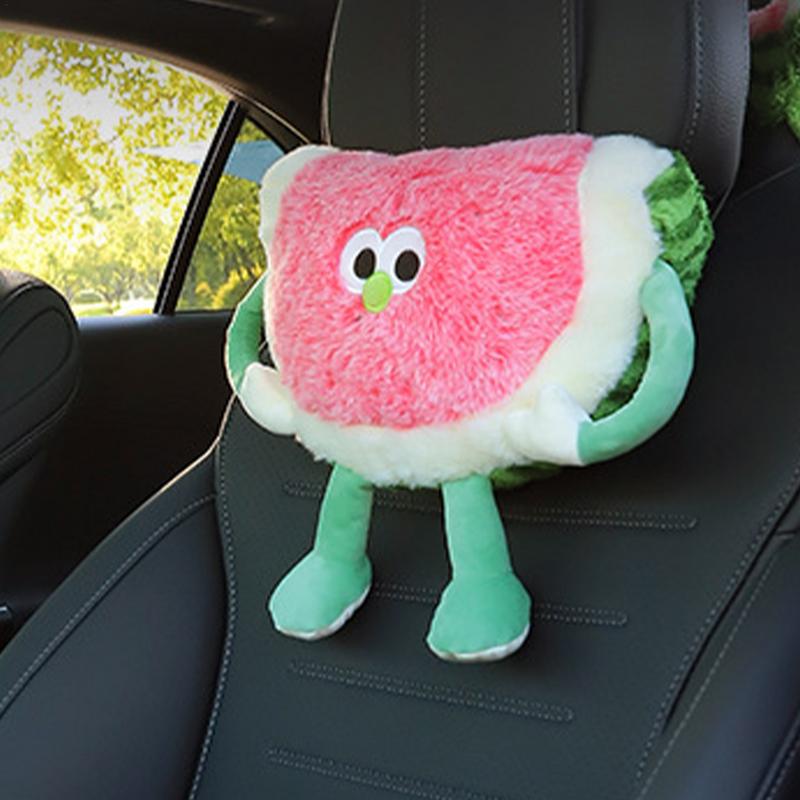 Auto-Taschentuchhalter für den Rücksitz, Auto-Stützkissen zum Schlafen, Wassermelonenform, Serviettenhalter für den Rücksitz, Auto-Innendekoration für