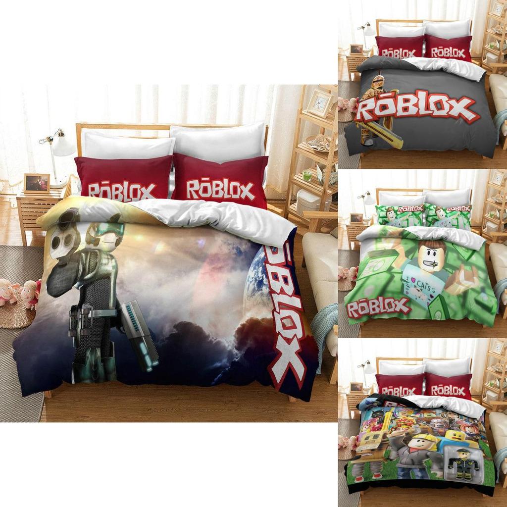 Luxurious 3d Printed Roblox Game Bedding Set With Soft Duvet Cover And Pillow Shams