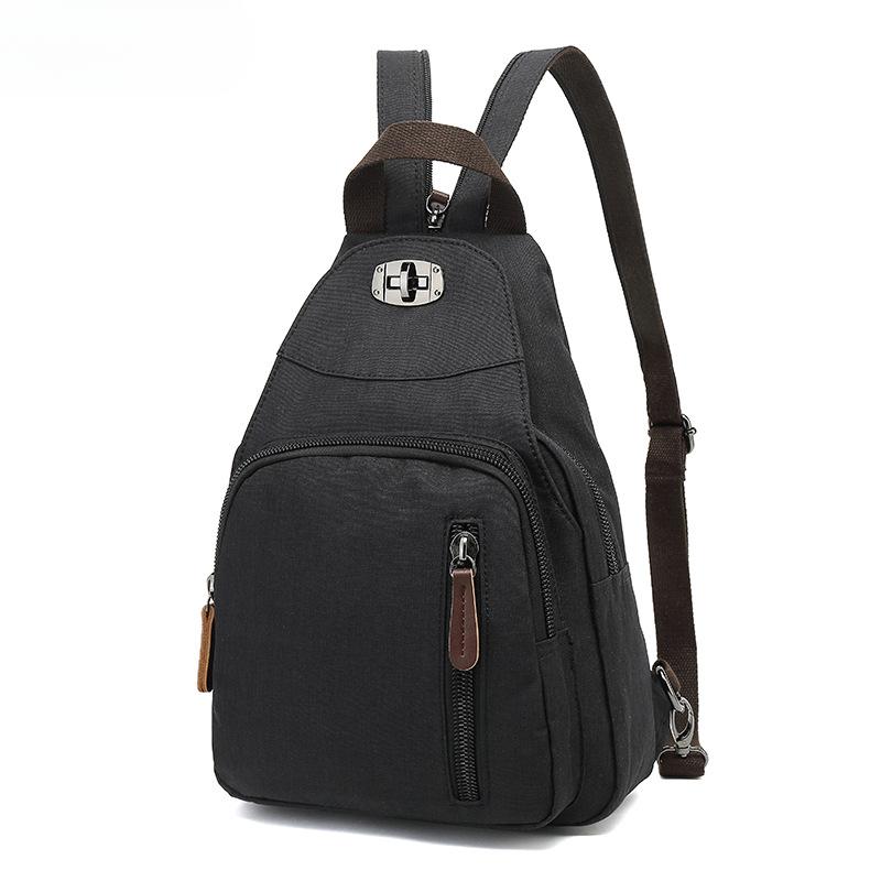 Backpack Men's and Women's Outdoor Leisure Travel Small Backpack Elegant Nylon Dual-purpose Chest Bag Light Student Backpack