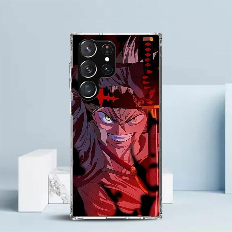 Black C-Clovers Anime Phone Case For Samsung Galaxy S24 S25 Edge S26 Ultra S22 S23 Plus S21 + S20 FE Soft TPU Back Cover Galaxy