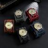Men'S Watches Punk Retro Decorative Wide Strap Watch Male Reloj Clock Leather Bracelet Quartz Military Man Wristwatch