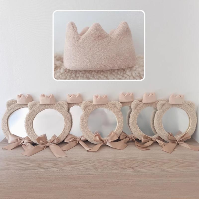 1PC Observation Mirror Car Safety Shooting Mirror Cute Bear Crown Mirror Clothing Store Decoration Diameter 25CM